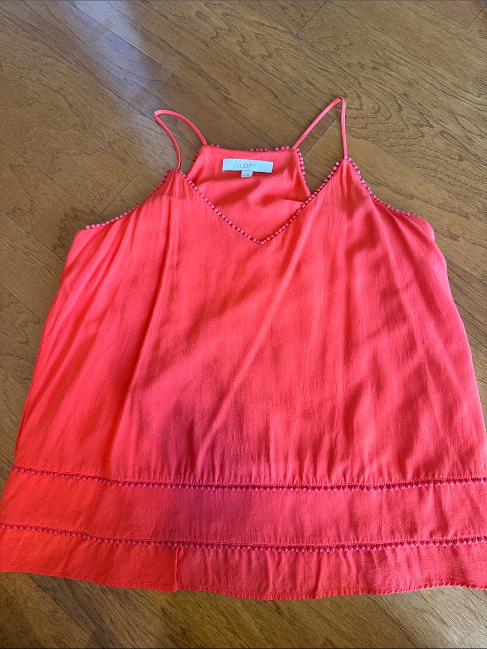 LOFT Orange Embellished V-Neck Cami